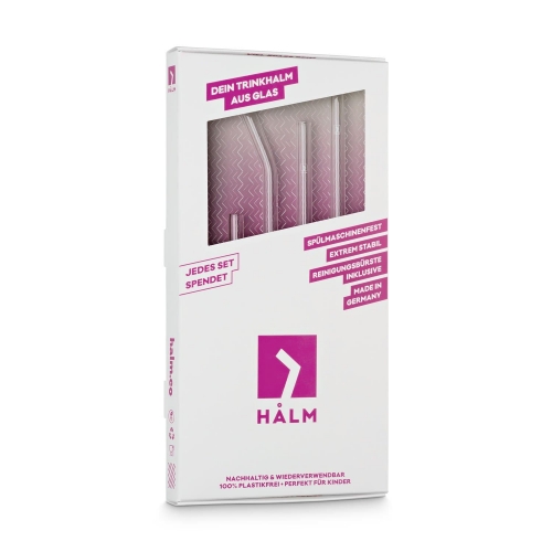 Strohhalme/ Trinkhalme aus Glas (SET 4 Halme)