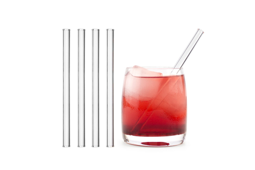 Strohhalme/ Trinkhalme aus Glas (SET 4 Halme)